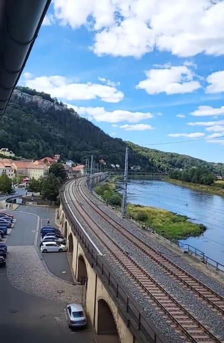 Elbblick Königstein an der Elbe Exterior foto